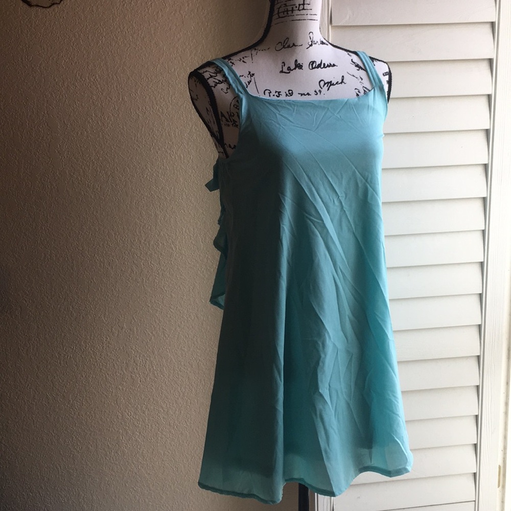 Light blue mini dress with bow